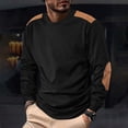 thumbnail image 4 of FRSASU Mens Long Sleeve Sweatshirt Stand Crew Neck Sweatshirt Top for Men Fleeced Hooded Sweatshirts Black, 4 of 9