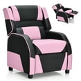 thumbnail image 1 of Gymax Fauteuil Inclinable de Jeu en Cuir PU pour Enfants et Ados avec Repose-Pieds Rose, 1 of 10