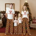 thumbnail image 4 of Family Christmas Pajamas Set Short Sleeve - Matching Holiday Santa Gingerbread Printed PJs , Man XL, 4 of 7