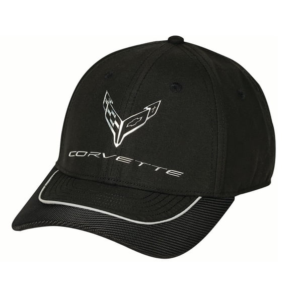 C8 Corvette Metallic Chrome Emblem Hat - Black