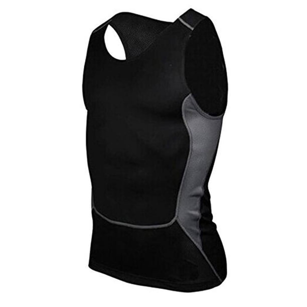Soidarity Chaleco para correr para hombre, deportes, Fitness, compresión, tanques sin mangas, secado apretado, correr, Fitness, gimnasio, Uniforme atlético negro XXXL