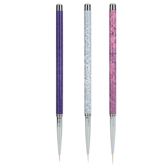 Nail Art Liner, Beautiful Charming Nail Art Liner Brush Marbling Handle Ergonomic Design Alloy+Nylon Hair  For Family Professional Nail Salons