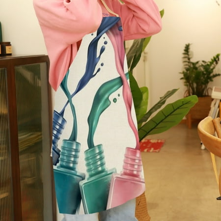 

XWQ Cooking Bib Sleeveless Stain Repellent Flax Women Nail Glue Shape Kitchen Apron Baking Accessories