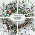 thumbnail image 3 of Winter Christmas Wreaths for Front Door 20 Inches, Faux Xmas White Red Wreath for Window Outdoor Outside, Artificial Farmhouse Holiday Modern Wreath for Indoor Porch Decor, 3 of 16