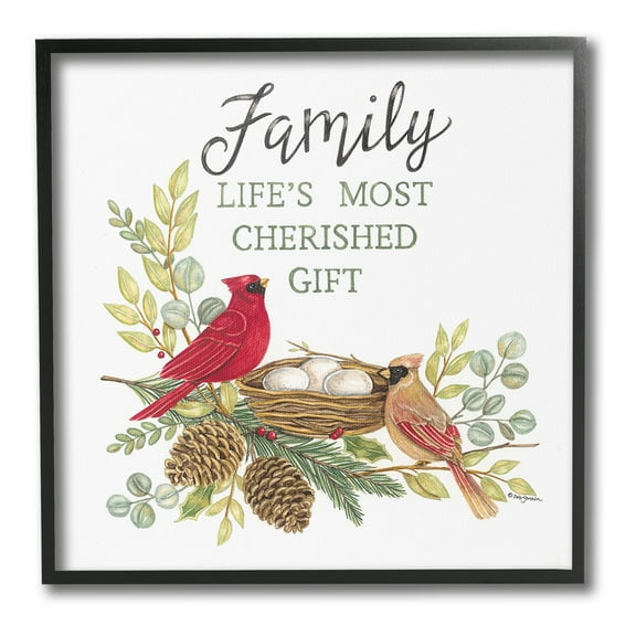 Stupell Industries Family Is Cherished Gift Animals & Insects Painting Black Framed Art Print Wall Art, 12 x 12