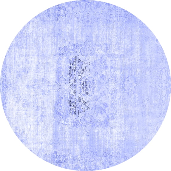 Ahgly Company Indoor Round Persian Blue Traditional Area Rugs, 7' Round