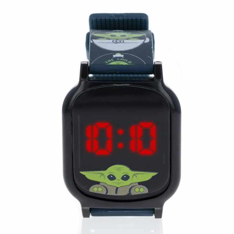 Baby Yoda LED Display Digital Touch Screen Watch for Kids Black
