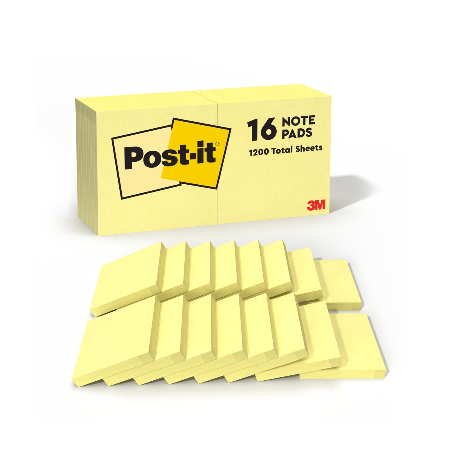 Post-it Sticky Notes Canary Yellow 3x3 16-Pack