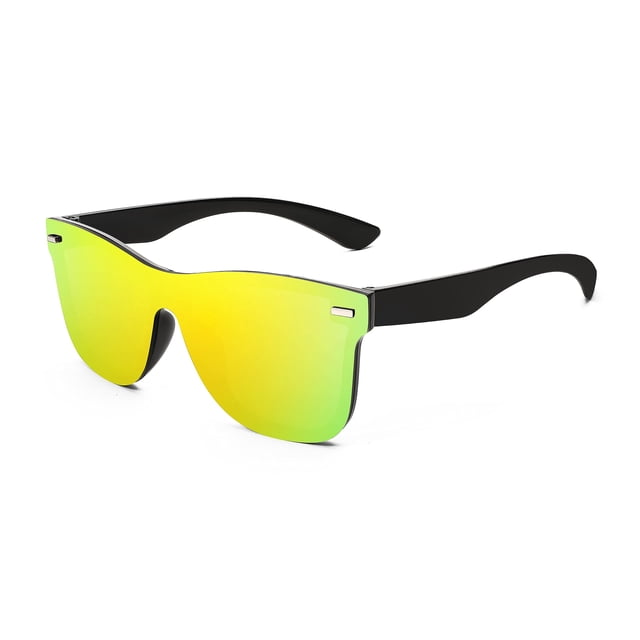 Gafas de Sol FEISEDY Sin Montura con Lente Espejada B4114 Oro 62 mm