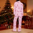 thumbnail image 5 of KANG Cozy Print Flannel Pajama For Long Sleeve Top With Lapel And Comfy Pants Soft Holiday Sleepwear Home Loungewear Outfit, 5 of 9