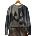 thumbnail image 4 of NMMUED Women's Halloween Sweatshirt Pullover Tops Pumpkin Season Sweatshirt Ghost Sweatshirts Spooky Season Tee Tops Women's Halloween Shirts Gray M, 4 of 6