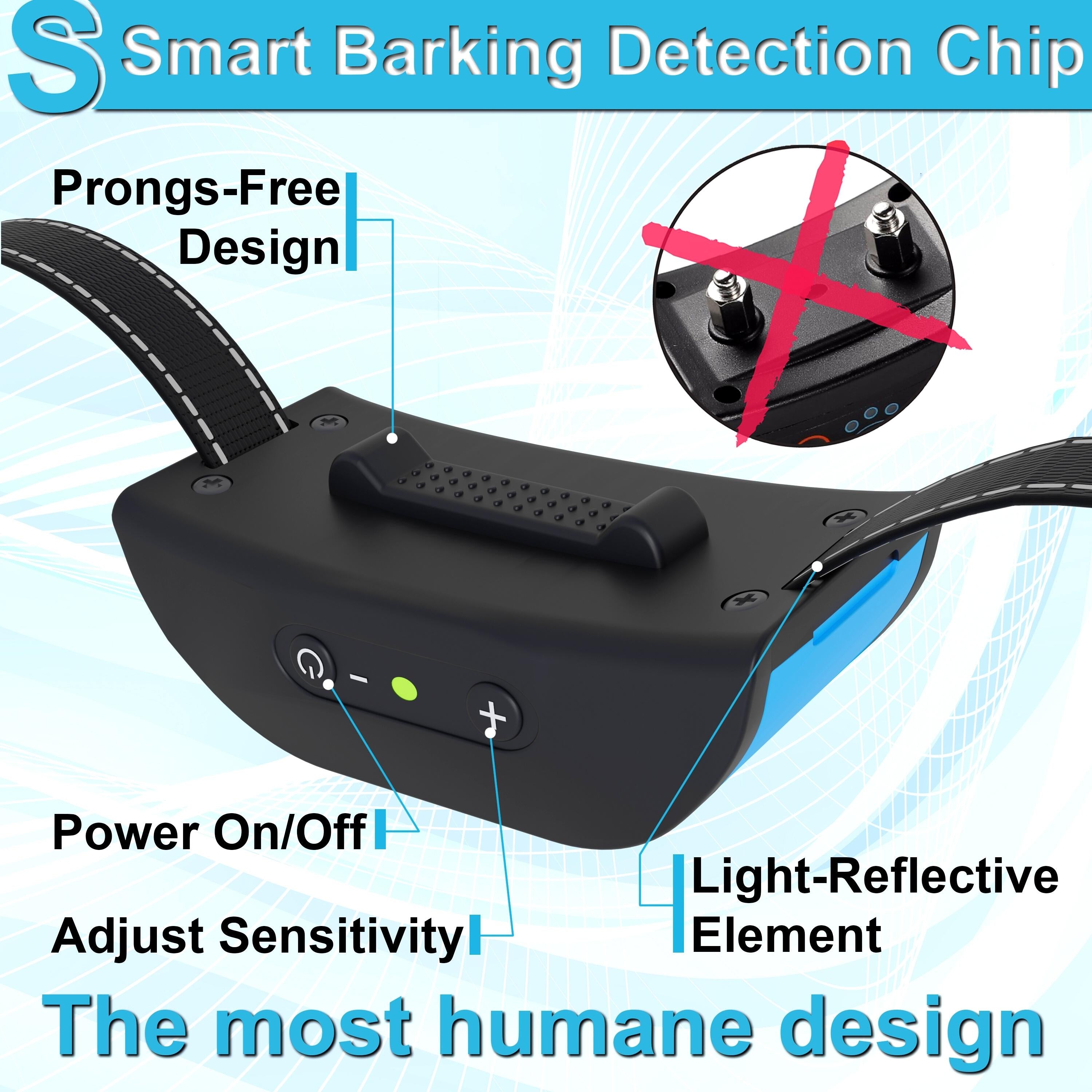 Pawious Small Dog Bark Collar - Humane Training, Rechargeable, Rainproof, Vibration - for Small and Medium Dogs