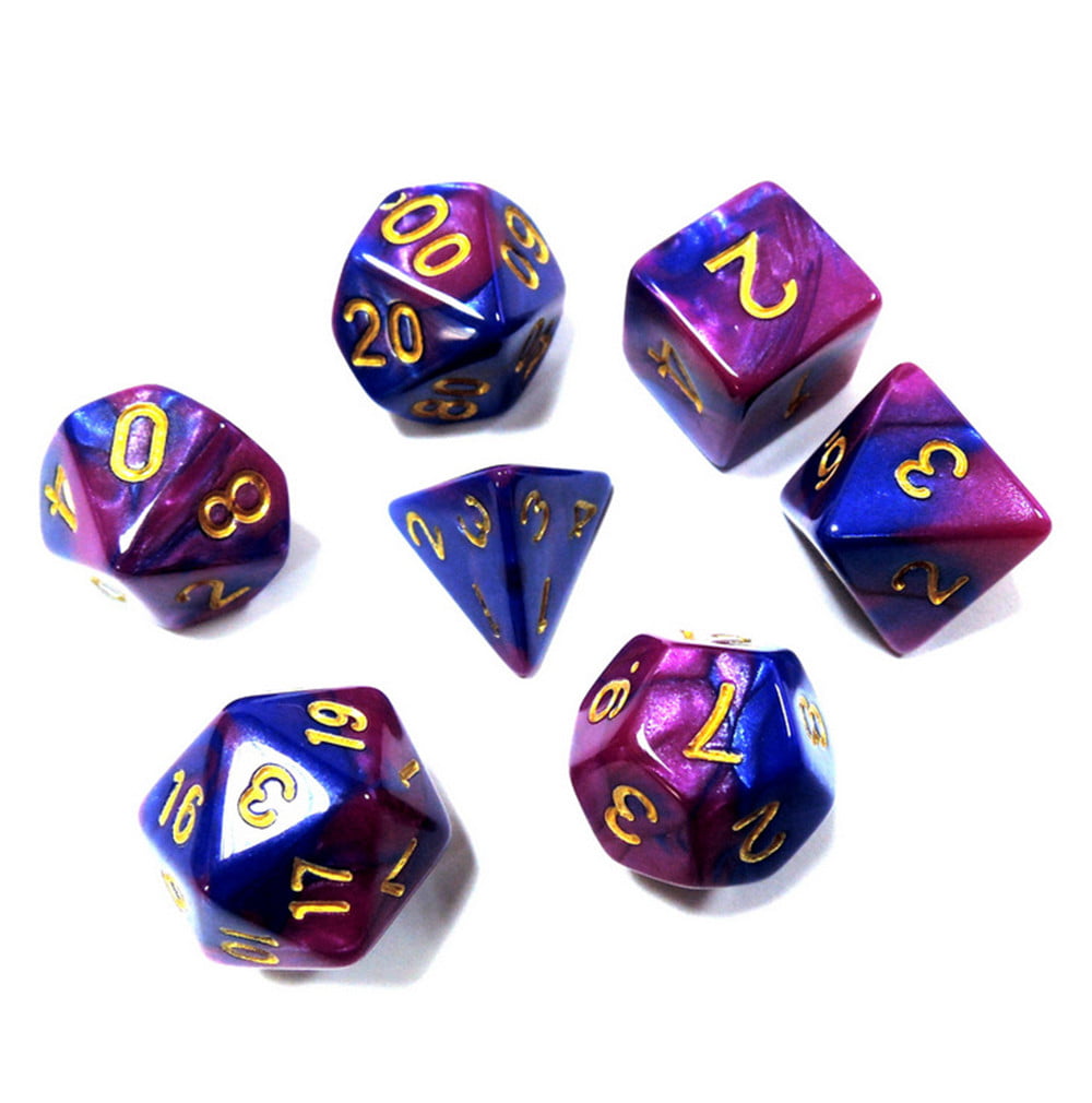7Pcs D4-D20 Polyhedral Muti-sided Dice Set For Dungeons & Dragons Table Games 