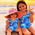 thumbnail image 4 of Grblisyd Girls One Piece Swimsuit Flutter Sleeve Hawaiian Quick Dry Crew Neck Swimwear Beach Sport Bathing Suit for Kids 4t, 4 of 6