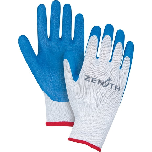 Natural Rubber Seamless Knit Coated Gloves, 9/Large, Rubber Latex Coating, 10 Gauge, Polyester/Cotton Shell , 1 Pair
