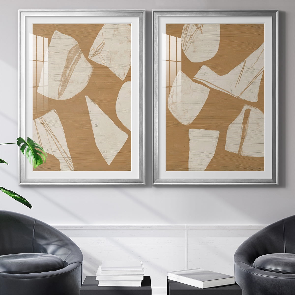 Wexford Home Piecemeal I Premium Framed Print, 18.5" x 24.5" - Ready to Hang, Silver (Set of 2)