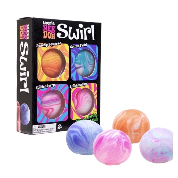 new trending nee doh teenie swirl 4 pack stress reliever balls, fidget, sensory ( 1 chosen at random)
