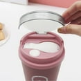 thumbnail image 3 of Yuarrent Taza de café con tapa y cuchara, tazas de leche, recipiente para desayuno de avena, taza para sopa de arroz resistente al calor, herramienta de Juegos de servir café y té Rojo Yuarrent HA081043-02, 3 of 6