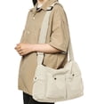 thumbnail image 3 of ibiyuan Canvas Messenger Bag Unisex Casual Workwear Messenger Crossbody Sling Bag Adjustable Shoulder Strap Daily Travel Carry Purse, 3 of 6