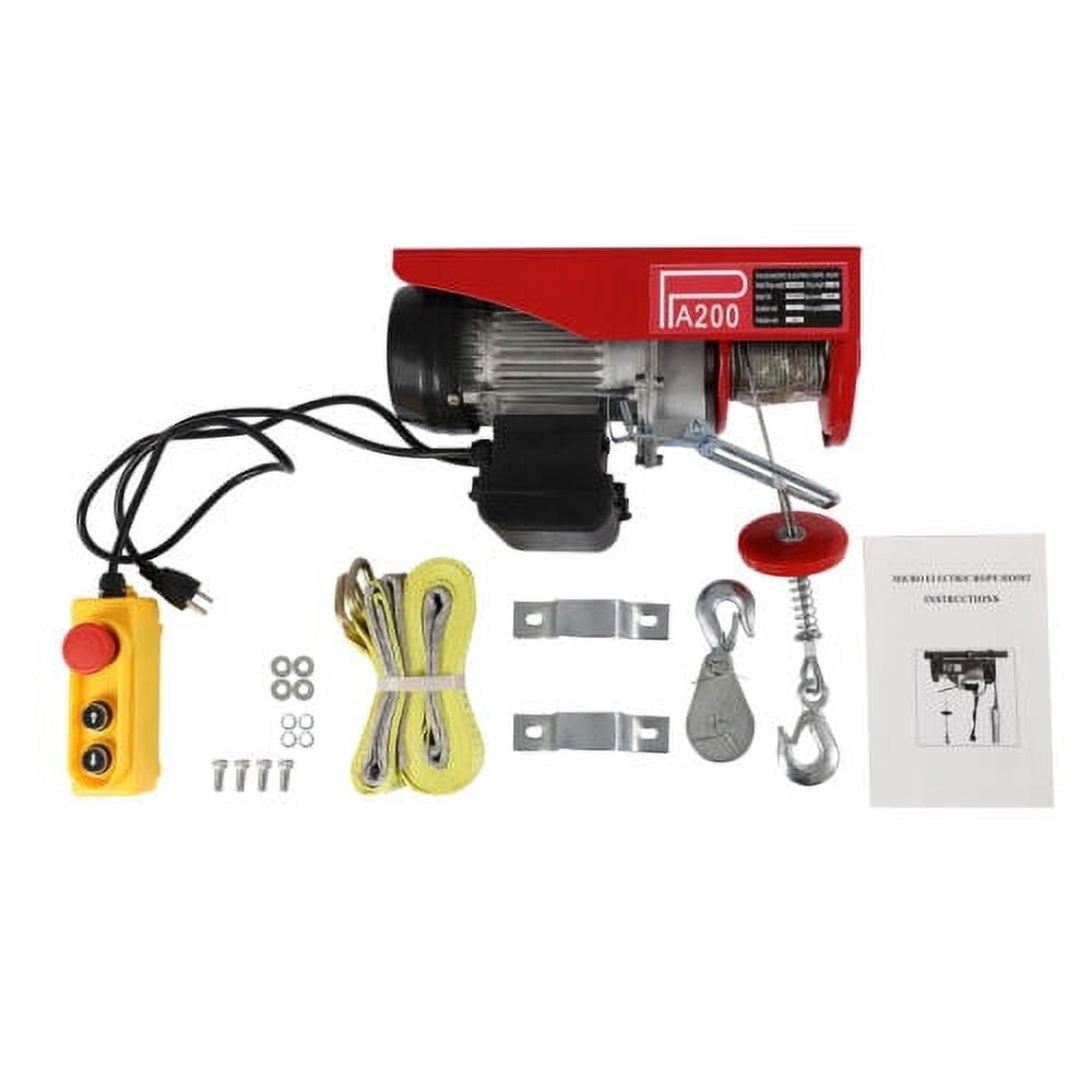 PA200 Electric Hoist Winch Hoist Crane Lift with Wired Remote Control 440lbs