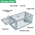 thumbnail image 4 of Deago 2 Pack Humane Rat Trap Mouse Traps Cage for Indoor or Outdoor, Small Rodent Chipmunk Squirrel Trap Live Animal Cage Catch and Release, 4 of 7