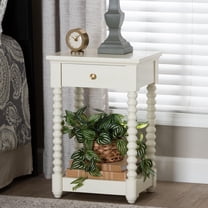 bali & pari Terentia Mid-Century Nightstand, 1-Drawer, White