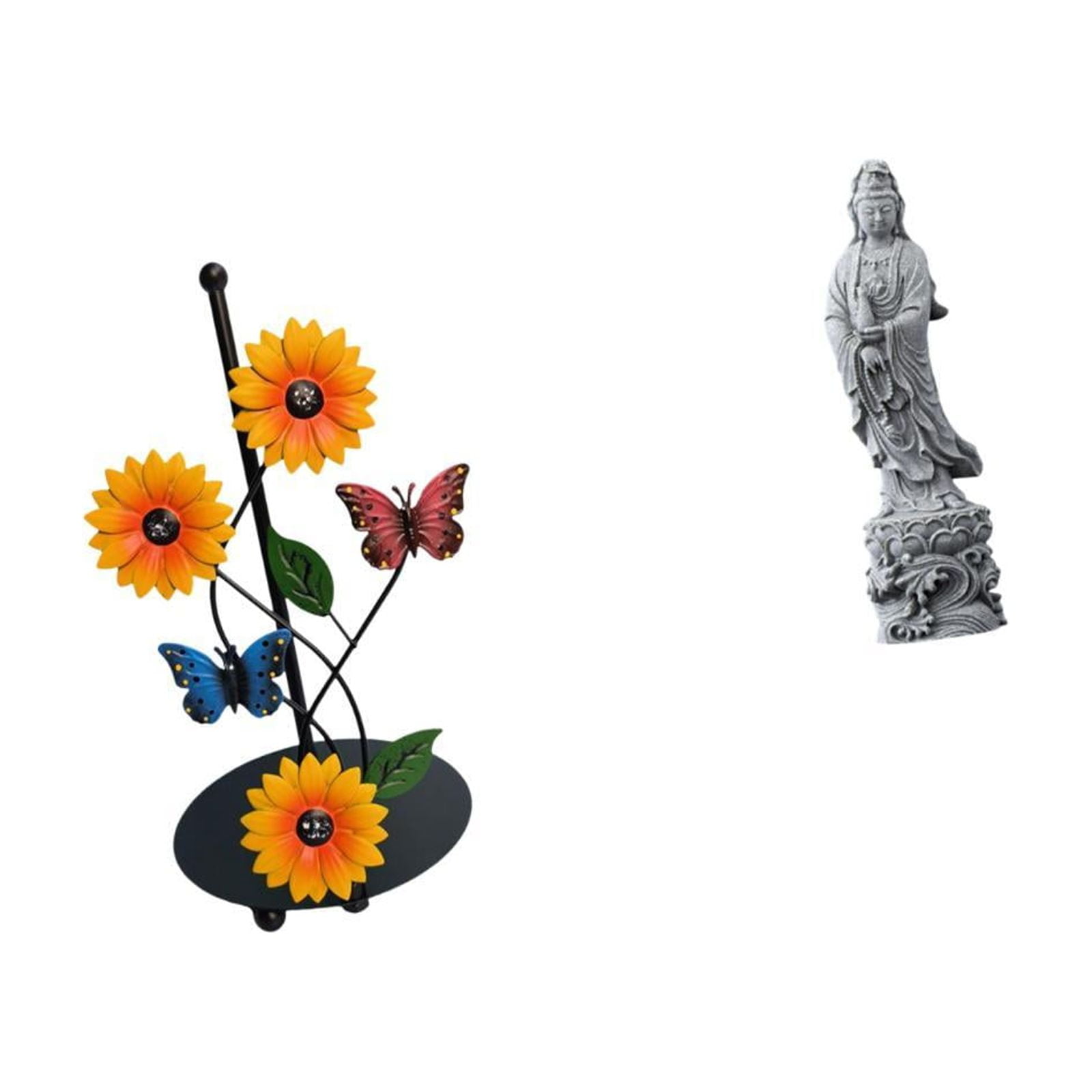 Fiocias Toilet Paper Holder Paper Towel Holder Countertop Kitchen Roll Holder Guan Yin Statue Iron Stone Long Suitable for Kitchen Dining Table Coffee