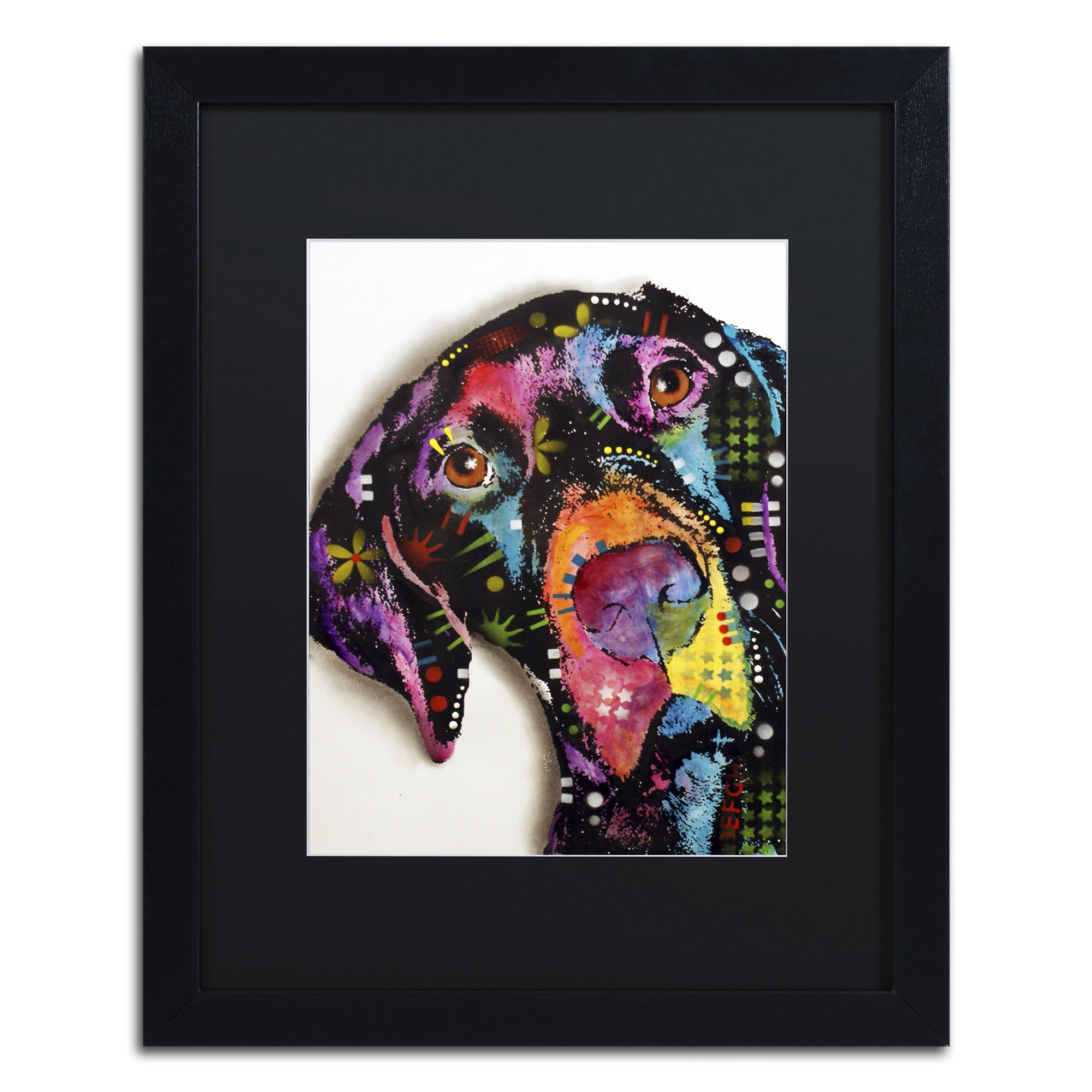 Trademark Fine Art "Pointer" Canvas Art by Dean Russo, Black Matte, Black Frame