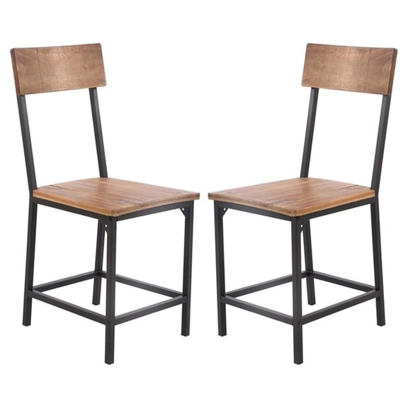 Pemberly Row Wood Dining Chair in Natural (Set of 2)
