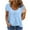Blue-57, variant on Mittory Summer Tops for Women Solid Color Crewneck Buttons Up Henley T Shirts Short Sleeve Tunics Trendy