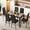 6 Seater-Marble, variant on Asofer Glass Kitchen Table and Chairs Set with 6, 7 Piece Dining Table Sets, PU Leather Chair, Marble