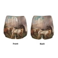 thumbnail image 4 of Disketp Three Horses Oil Painting Print Women's Shorts Workout Shorts for Athletic Gym Running Shorts with Phone Pockets XX-Large, 4 of 8