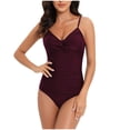 thumbnail image 1 of Traje de baño de una pieza para mujer, cómodo, liso, con almohadilla en el pecho, sin aros, Bikini con escote en V profundo OAVQHLG3B Store lin121212, 1 of 4