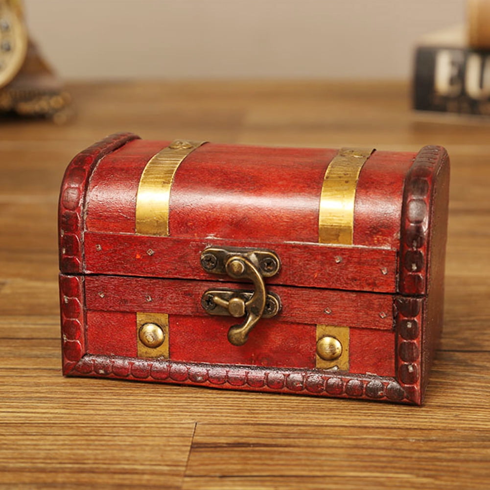 Details about   Rustic Unfinished Wood Mini Jewelry Storage Box Case Chest For Earrings Necklace 