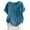 Blue, variant on TAGOLD Womens Summer Plus Size Tops,Tops for Womens,Women's Fashion Summer Round Neck Leisure Short Sleeve Solid Buttons Tops