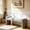 Grey-sherpa, variant on Upholstered Entryway Bench, 43" Modern Bedroom Bench, White | Sherpa Fleece, Curved Armrests, Solid Wood Frame, End of Bed, Bedroom, Living Room, Hallway