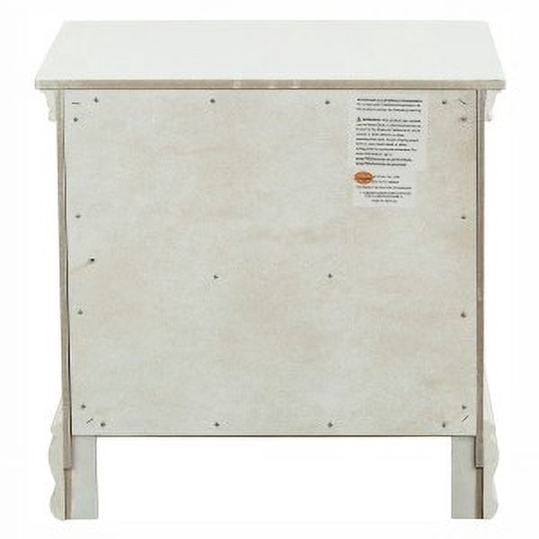 Wooden Night stand With 2 Drawers, White - Saltoro Sherpi