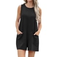thumbnail image 2 of Cueply Women's Romper Summer Short Overalls Sleeveless Casual Jumpsuits Round Neck Loungewear Tank Tops Loose Fit with Pockets, 2 of 8