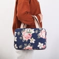 thumbnail image 4 of Toiletry Bag Waterproof Large Capacity Canvas Floral Print Makeup Case Travel Supplies, 4 of 7