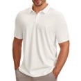 thumbnail image 4 of Puli Men's Short Sleeve Stand Collar Golf Polo 3-Snap 4-Way Stretch Moisture-Wicking Quick Dry, 4 of 8