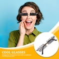 thumbnail image 3 of Shisuyan 1 Pair Rimless Sunglasses Men Fashion Accessory Flame Shape Metal Black UV Protection, 3 of 8