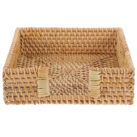 Milisten Rattan Woven Napkin Holder Napkin Organizer Paper Guest Towel Holder Tray