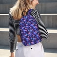thumbnail image 5 of Disketp Skull daisy purple Mochila de Lona Estampada, Mochila Escolar de Viaje Ligera para Estudiantes y Portátil-Small, 5 of 5