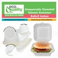 Compostable Square Hinged Clamshell Take Out Food Containers 6x6