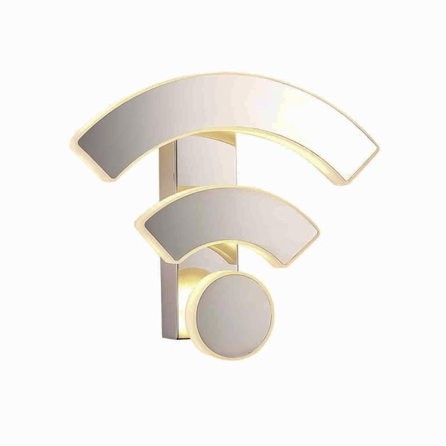 Luz De Pared Led Moderna Forma Wifi Diseño Novedoso Lámpara De Pared De Acrílico Luz Cálida Decoración De La Habitación Apliques De Luz Para Dormitorio Sala De Estudio Baño Advancent HA016160-00