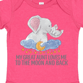 thumbnail image 4 of Inktastic My Great Aunt Loves Me to the Moon and Back Elephants Boys or Girls Baby Bodysuit, 4 of 5