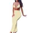 thumbnail image 1 of Traje de baño de tres piezas de bikini cómodo de nailon de color sólido para mujer Traje de baño de tres piezas para mujer OAVQHLG3B Store  lin121212, 1 of 4