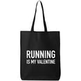 thumbnail image 1 of Running Is My Valentine Cotton Canvas Tote Bag, 1 of 1
