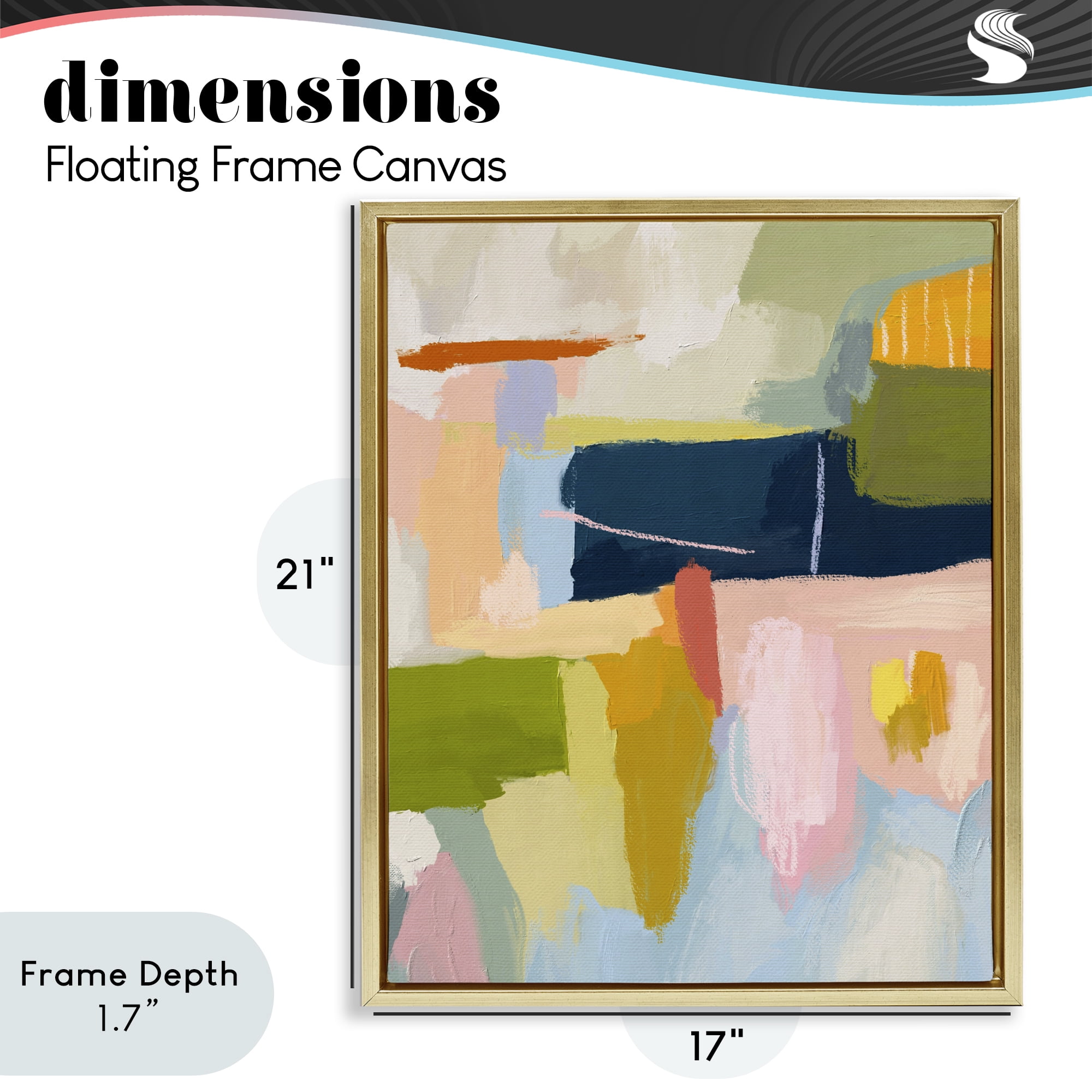 Stupell Industries Pastel Wonder Smattering Gold Framed Floater Canvas Wall Art, design by Lisa Nohren