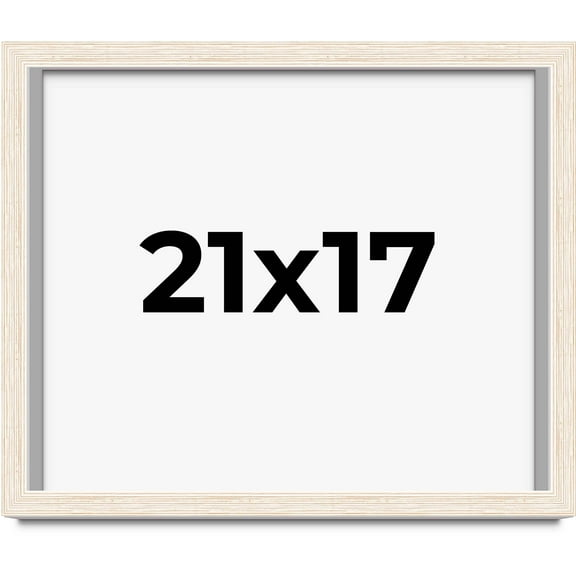 21x17 Shadow Box Frame White | 1.125 Inches Deep Real Wood Rustic Shadowbox Display Frame | UV